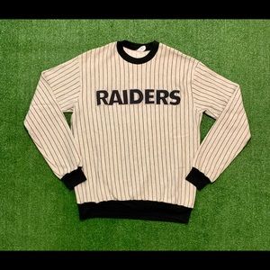 Vintage 90s Oakland Raiders Pinstripe Crewneck